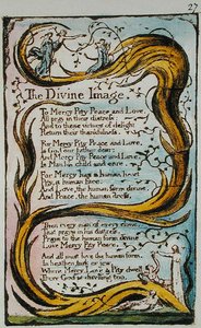 神のイメージ、無垢と経験の歌（ベントレーコピーL）からのイラスト 作： William Blake